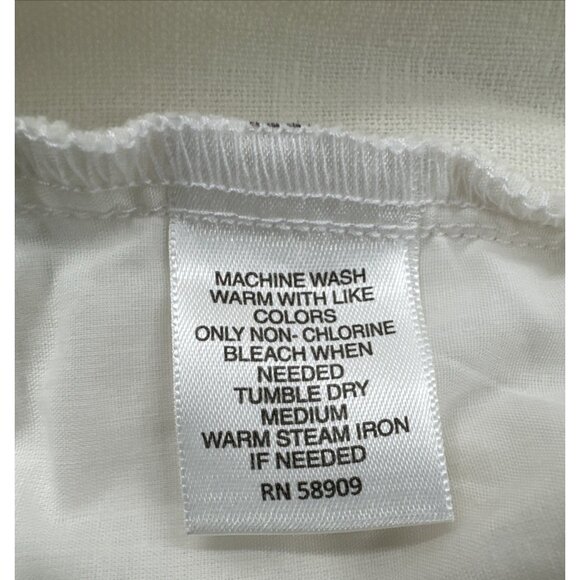 Roundtree Yorke Shorts Mens 36 White Linen Blend Elastic Waist Flat Chino NEW - Picture 6 of 6